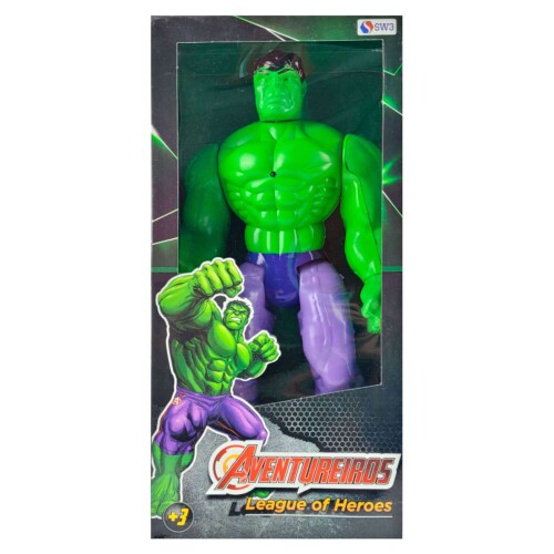 Boneco aventureiros verde esmaga com luz 42cm