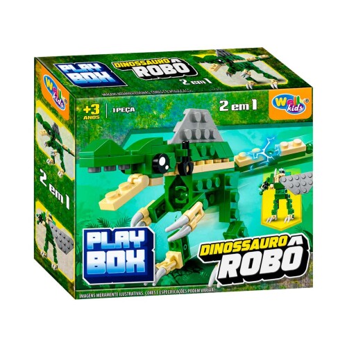 Boneco dino robô monta e desmonta 2 em 1 Wellmix Boneco dino robô monta e desmonta 2 em 1 Wellmix