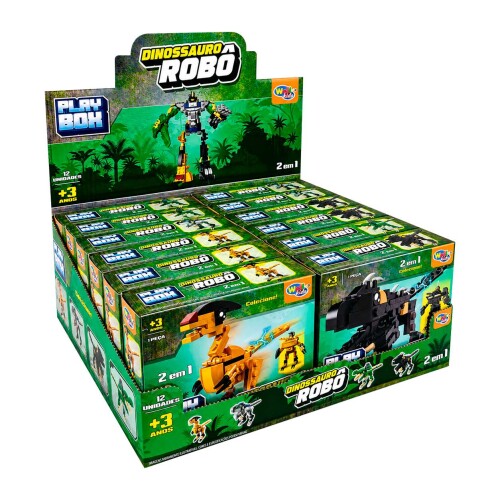 Boneco dino robô monta e desmonta 2 em 1 Wellmix Boneco dino robô monta e desmonta 2 em 1 Wellmix