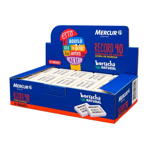 Borracha Mercur branca record 40 com 40 unidades Borracha Mercur branca record 40 com 40 unidades