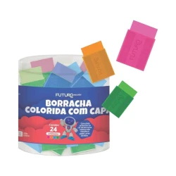 Borracha com capa TK colorida com 24 unidades Futuro