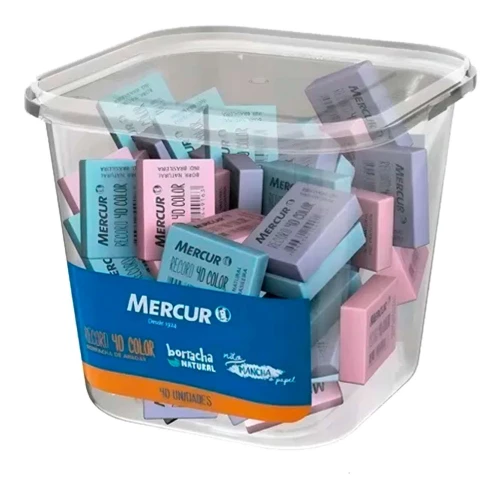 Borracha record 40 coloridas pote com 40 unidades Mercur Borracha record 40 coloridas pote com 40 unidades Mercur