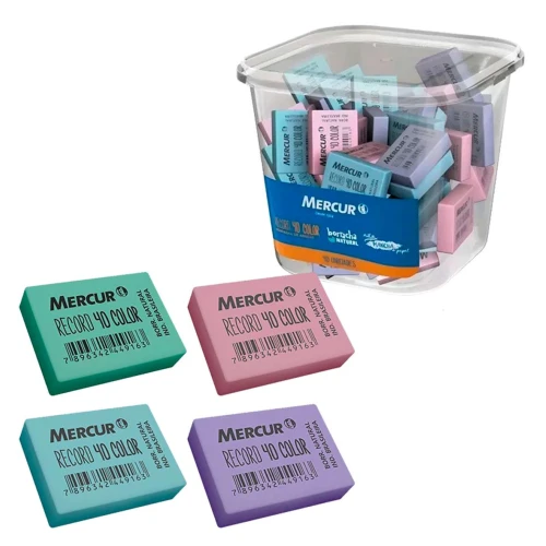 Borracha record 40 coloridas pote com 40 unidades Mercur Borracha record 40 coloridas pote com 40 unidades Mercur