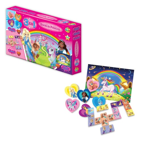 Brinquedo jogos 3 em 1 Sonho de Princesa GGBplast