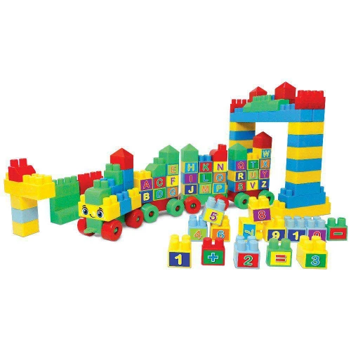 Brinquedo didático monte e brinque Trenzinho com 128 peças GGBplast