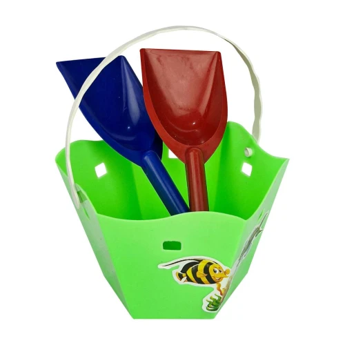 Brinquedo balde de praia sextavado com 02 pás sortido Mini Toys