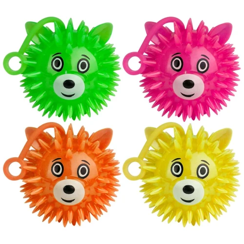 Brinquedo bolinha Squishy borracha com luz porco espinho ToyKing