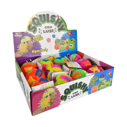 Brinquedo bolinha Squishy borracha com luz sortida ToyKing