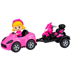Brinquedo carro com carreta trip scooter girl (v)