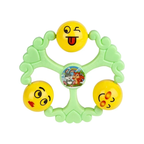 Brinquedo chocalho plástico 12cm emoji ToyKing