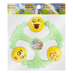 Brinquedo chocalho plástico 12cm emoji ToyKing