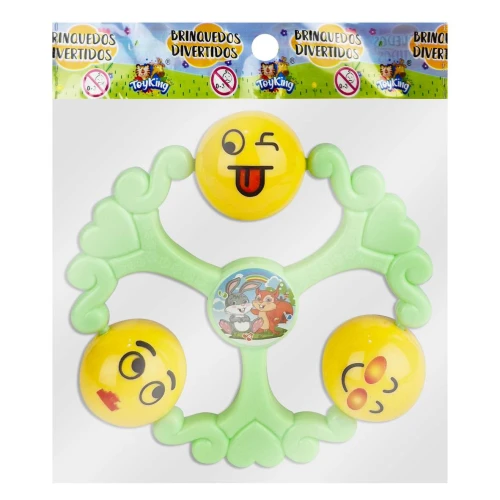 Brinquedo chocalho plástico 12cm emoji ToyKing
