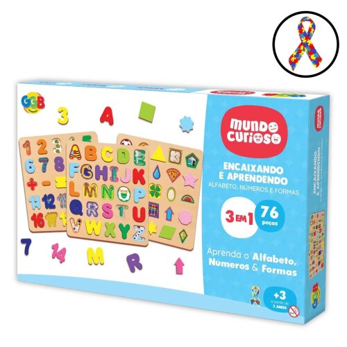 Brinquedo didático encaixando e aprendendo 3 em 1 GGBplast
