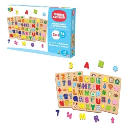 Brinquedo didático encaixando e aprendendo 3 em 1 GGBplast