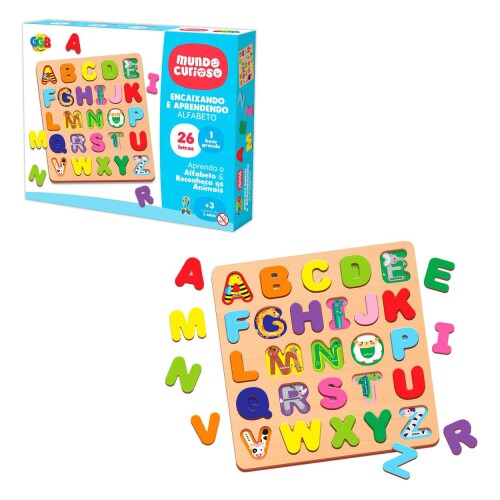 Brinquedo didático encaixando e aprendendo alfabeto GGBplast