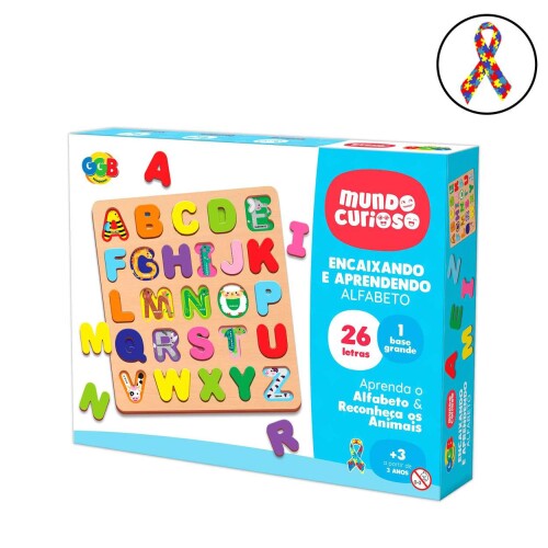 Brinquedo didático encaixando e aprendendo alfabeto GGBplast