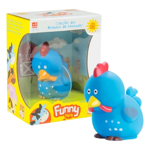 Brinquedo galinha de borracha Funny Farm 0628 Bee Toys