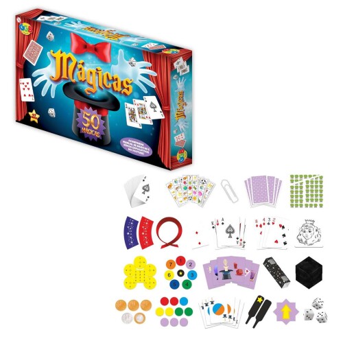 Brinquedo jogo mágicas com 50 truques GGBplast