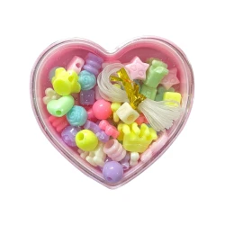 Brinquedo kit miçangas 48 peças coração