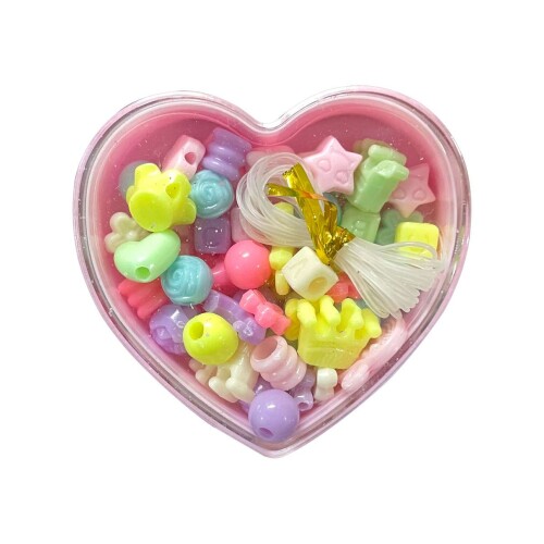 Brinquedo kit miçangas 48 peças coração