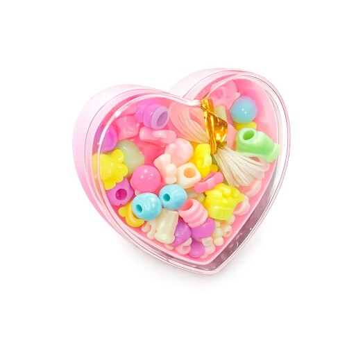 Brinquedo kit miçangas 48 peças coração