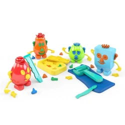 Brinquedo massa de modelar bonecos divertidos com 20 unidades + massinha Dismat