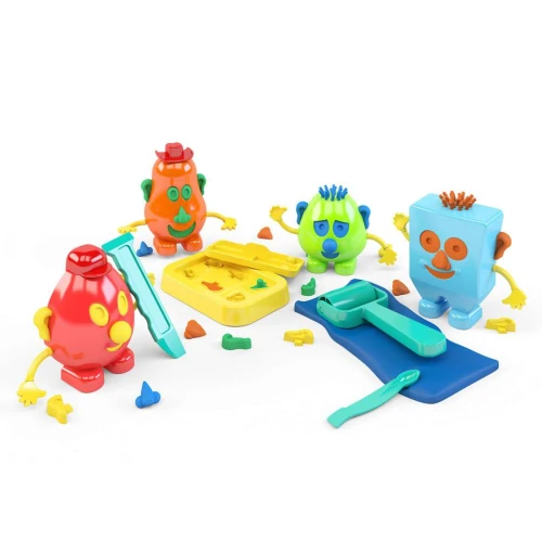Brinquedo massa de modelar bonecos divertidos com 20 unidades + massinha Dismat