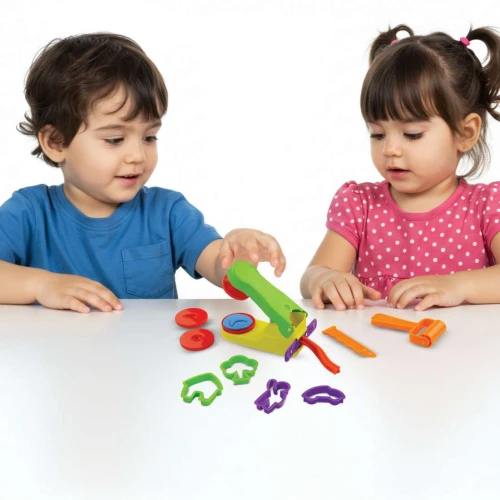 Brinquedo massa de modelar mini fábrica com 12 unidades + massinha Dismat
