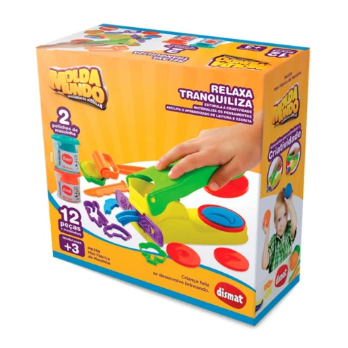 Brinquedo massa de modelar mini fábrica com 12 unidades + massinha Dismat