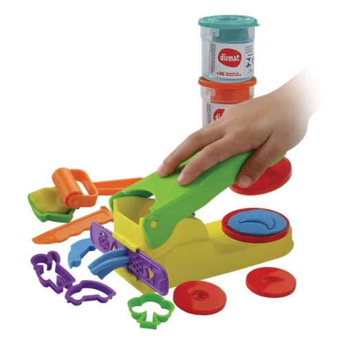 Brinquedo massa de modelar mini fábrica com 12 unidades + massinha Dismat