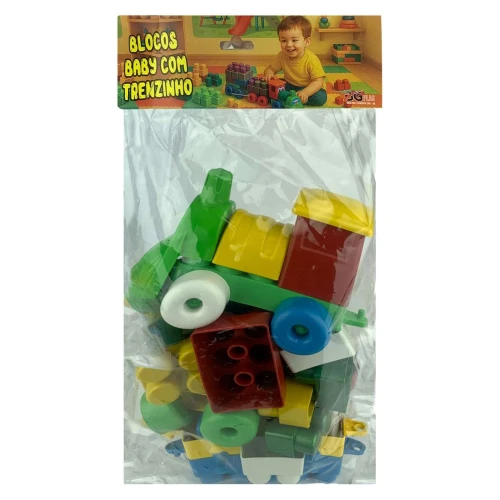 Brinquedo monte e brinque com 35 blocos e trenzinho