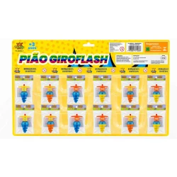 Brinquedo pião plástico giroflash com 12 unidades sortidos