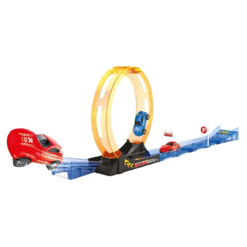 Brinquedo pista com 01 carrinho corrida radical 15 peças Cardoso Toys