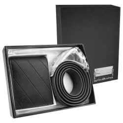 Carteira masculina sintética + cinto kit