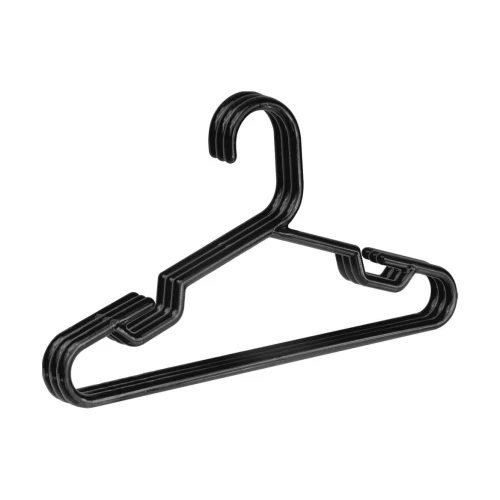 Cabide infantil de plástico preto com 03 unidades