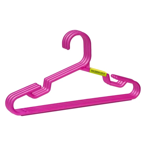 Cabide juvenil de plástico rosa escuro com 03 unidades Plastserv