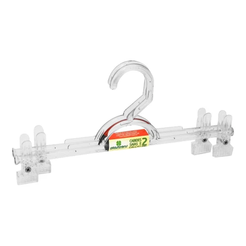 Cabide para saia plástico cristal ou branco com 2 unidades Plastserv