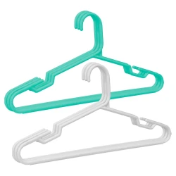 Cabide plástico cavado branco ou verde com 03 unidades
