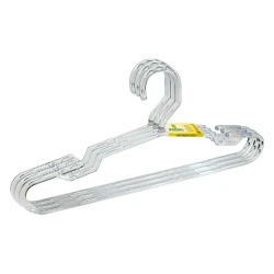 Cabide plástico cavado cristal com 03 unidades Plastserv