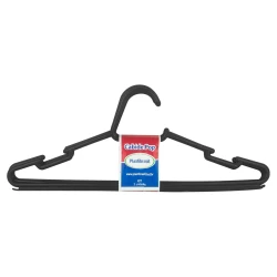 Cabide plástico cavado pop preto com 03 unidades Plastibrasil