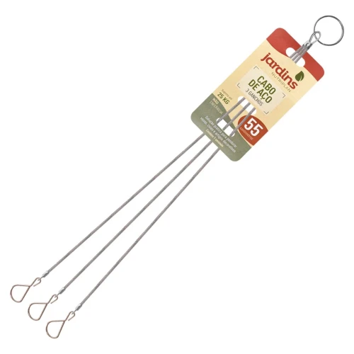 Cabo de aço para vaso com 03 ganchos 55cm Nutriplan