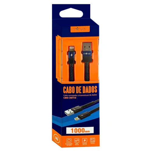 Cabo usb para celular Iphone 01 metro 3.4A Inova