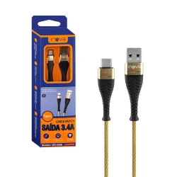 Cabo usb para celular tipo C 02 metros 3.4A Inova