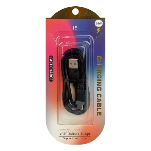 Cabo usb para celular tipo C com 01 metro 25w fast charge