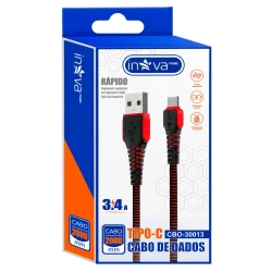 Cabo usb para celular tipo c 2 metros 3.4A CBO-30013