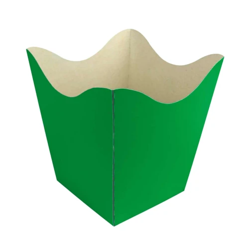 Cachepot de papel 12x12x8cm com 10 unidades Verde Bandeira