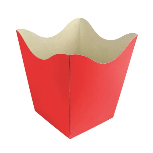 Cachepot de papel 12x12x8cm com 10 unidades Vermelho