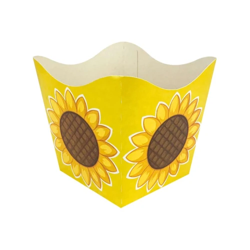 Cachepot de papel 9x10x6,5cm com 10 unidades Girassol
