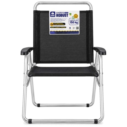 Cadeira de praia alta robust em alumínio 150kg Bel Cadeira de praia alta robust em alumínio 150kg Bel