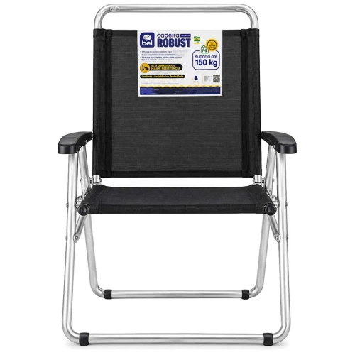 Cadeira de praia alta robust em alumínio 150kg Bel Cadeira de praia alta robust em alumínio 150kg Bel